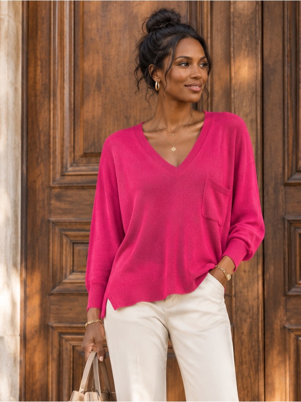 Equipment Femme Vibrant Pink Knit Top